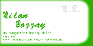 milan bozzay business card