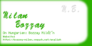 milan bozzay business card